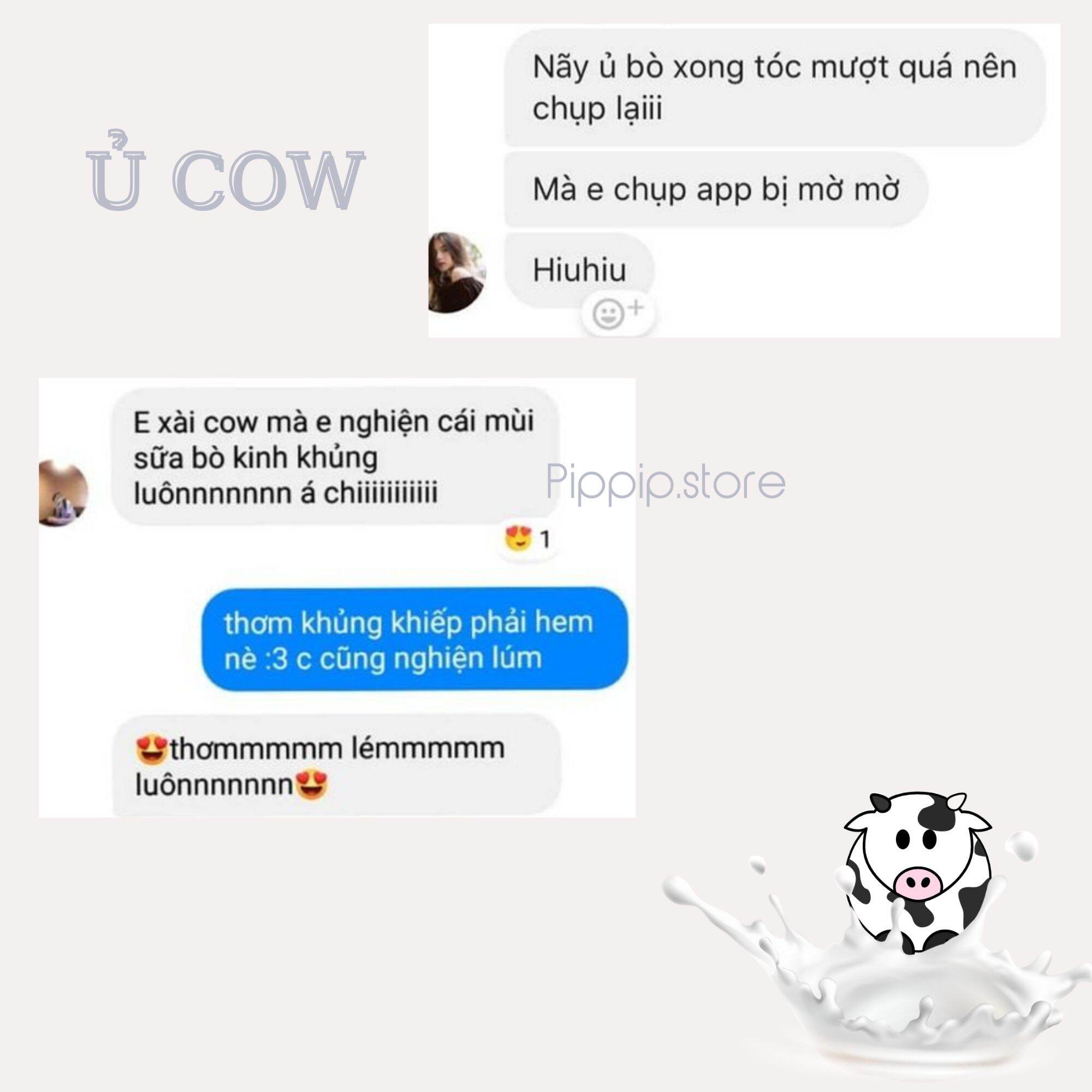 [Mua 1 tặng 1] Ủ TÓC COW (kem ủ/xả sữa bò) tặng 1 mũ chùm tóc + mask giấy @Pippip.store