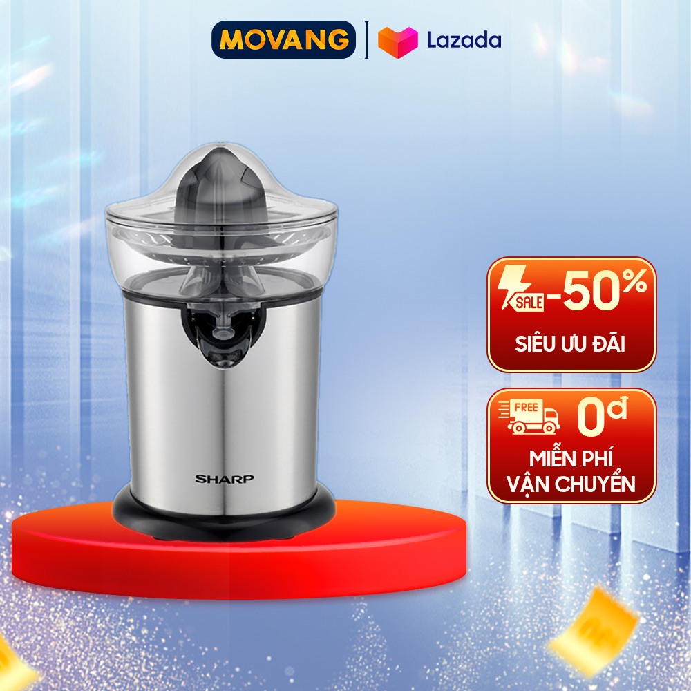 [GIAO TẠI HCM] - Máy vắt cam Sharp EJ-J130-ST - Công suất 130W Chân đế chống trượt Chất liệu cối xay Inox