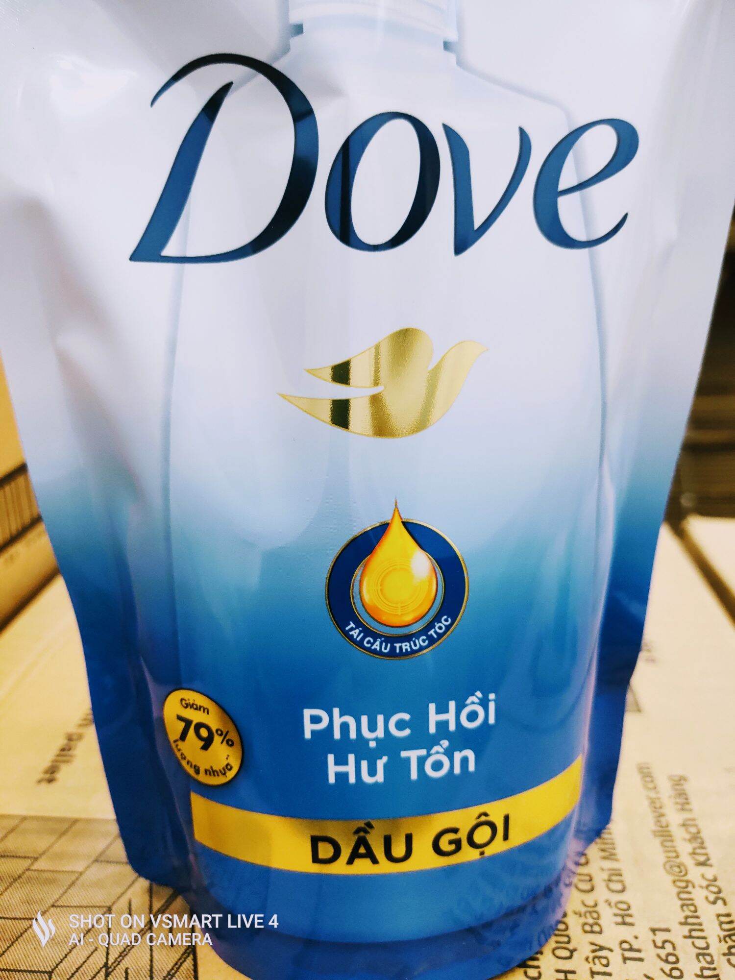 Dầu gội đầu dove túi 640g.