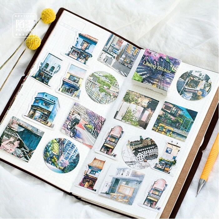 Bộ 45 sticker phong cảnh anime