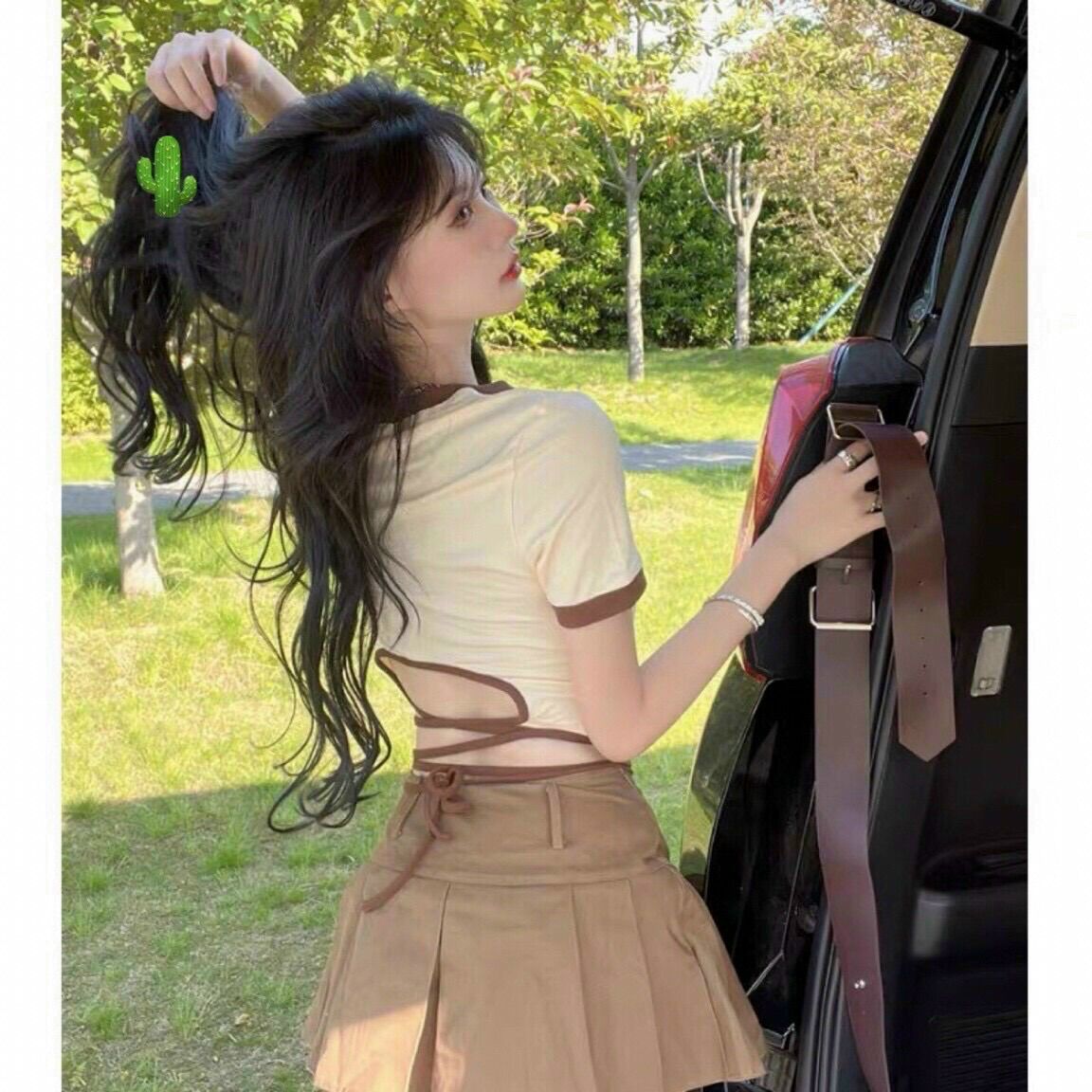 ÁO CROPTOP NÂU QUẤN EO H30