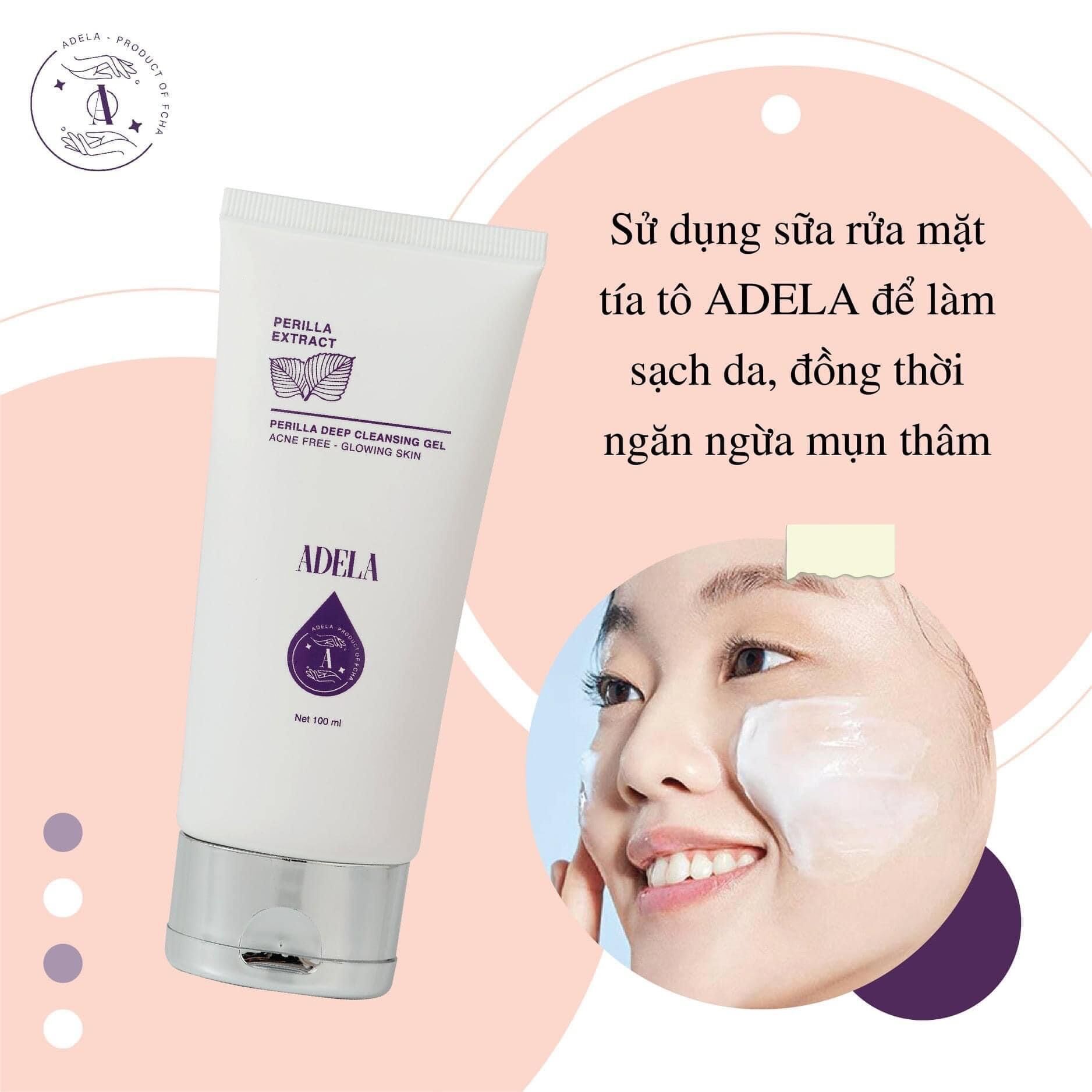SỮA RỬA MẶT TÍA TÔ ADELA (Rửa Mặt Sạch Sâu, Tẩy Trang Dịu Nhẹ)