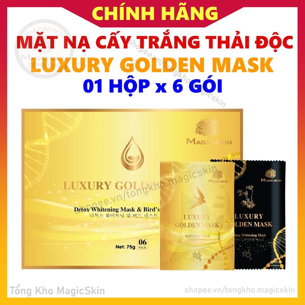 Mặt nạ Ủ yến thải độc cấy trắng Luxury Golden Mask Magic Skin CHÍNH HÃNG