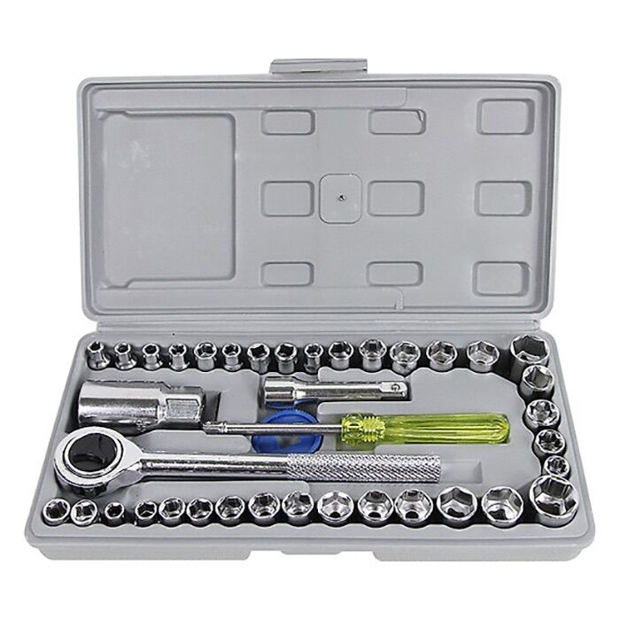 Bộ Dụng Cụ Sửa Chữa Ô Tô Và Xe Máy 40 Món Gồm 39 Dụng Cụ Và 1 Hộp Đựng Tiện Lợi - AIWA