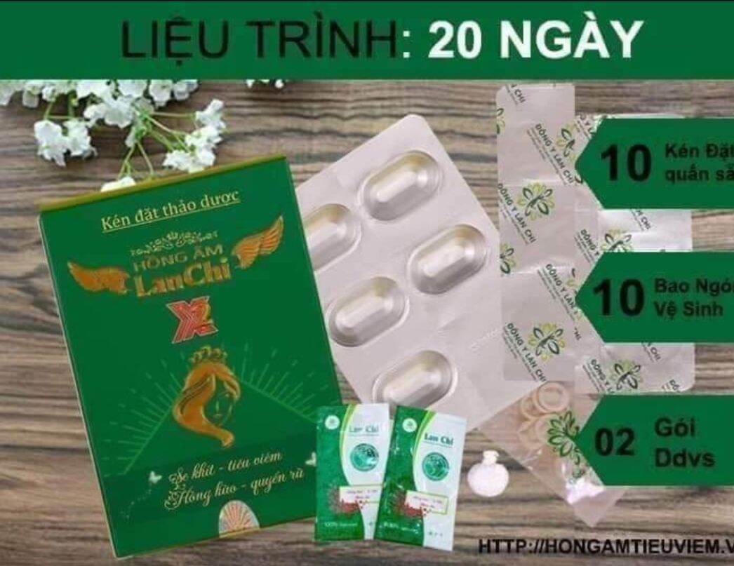 Kén đặt thảo dược hồng âm lan chi x2