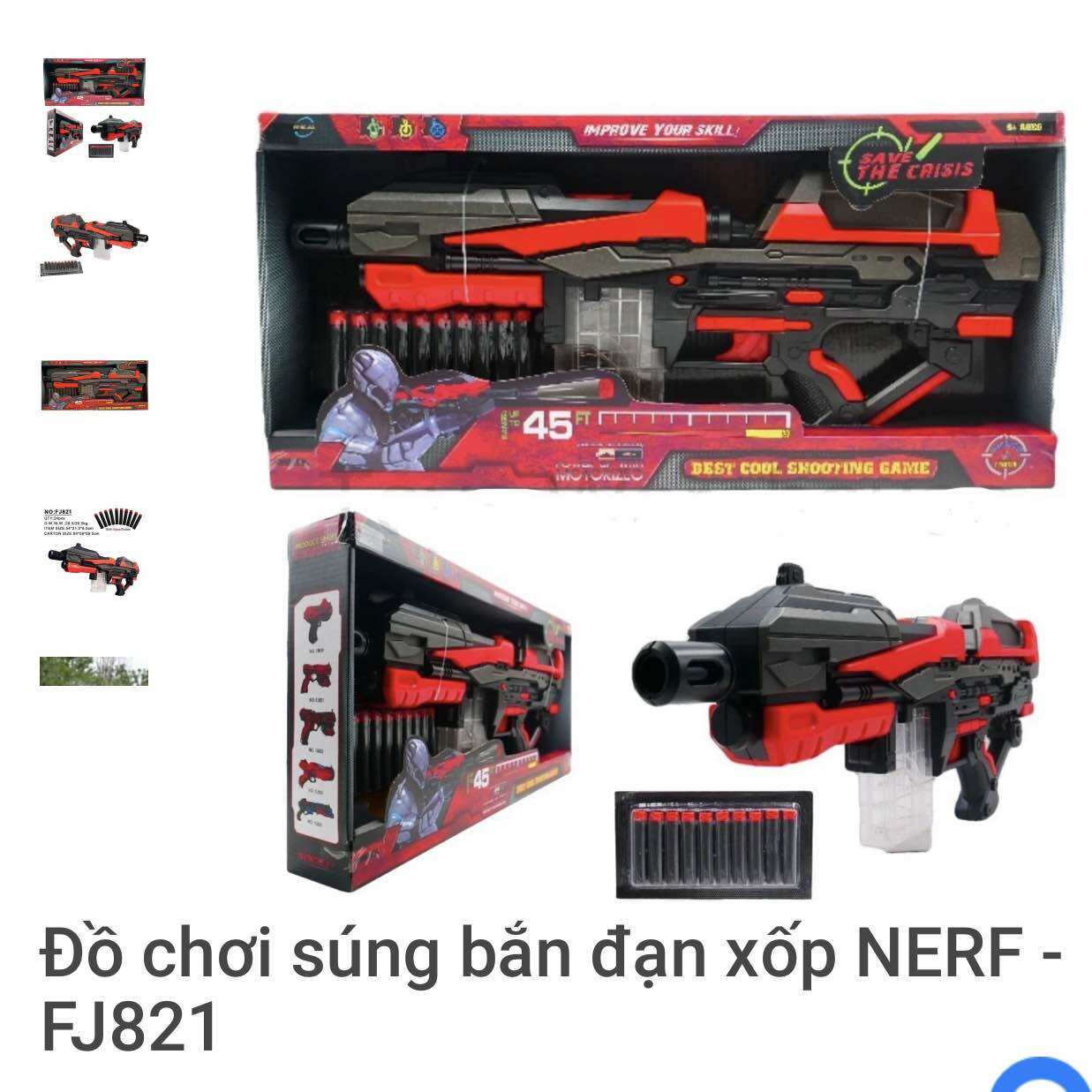 Súng đồ chơi bắn đạn xốp an toàn cho bé.