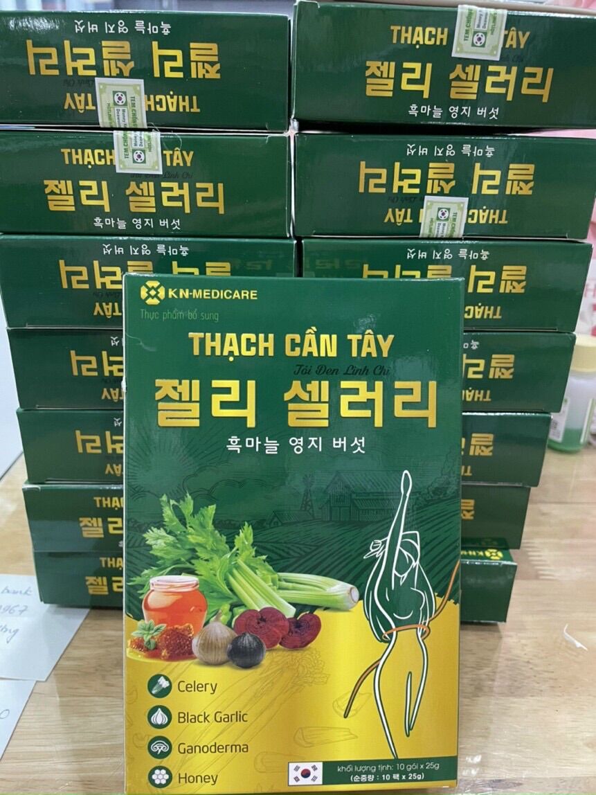 Thạch cần Tây tỏi đen linh chi hộp 10 gói