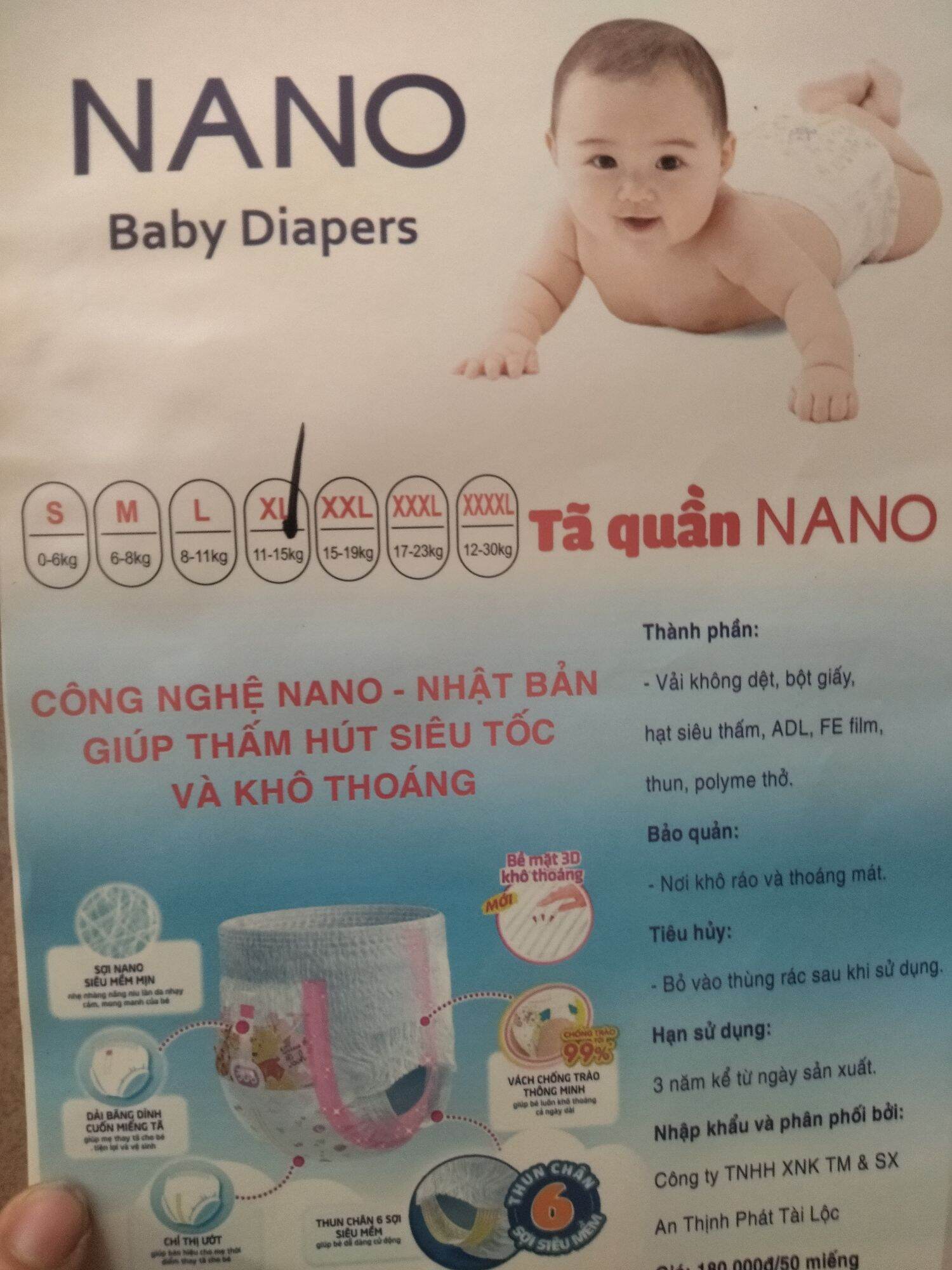 Com bo 100 miếng bỉm quần nano hàng xuất nhật