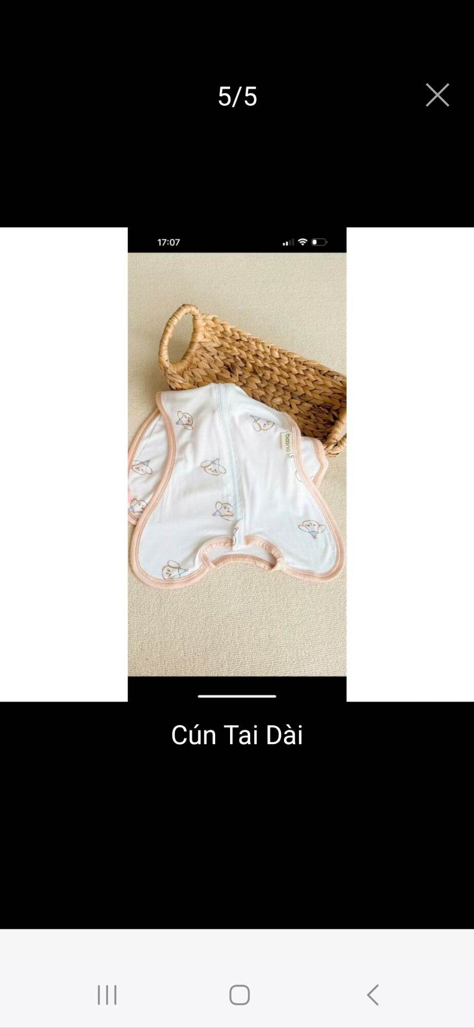 Nhộng chũn cho bé sơ sinh ngủ ngon Bunny- Boona - Vải cotton Hàn Quốc cao cấp