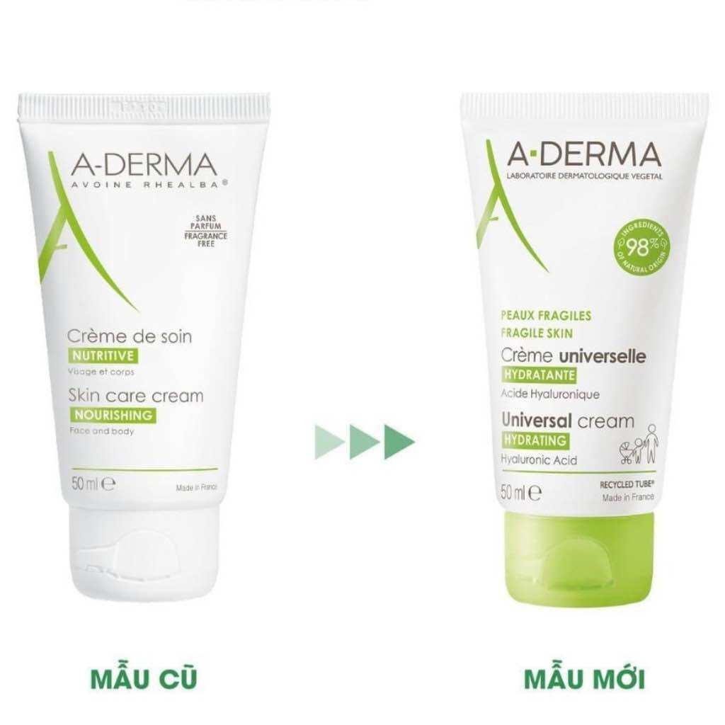 Kem dưỡng ẩm Aderma Universal Cream skincare từ glycerin, acid hyaluronic