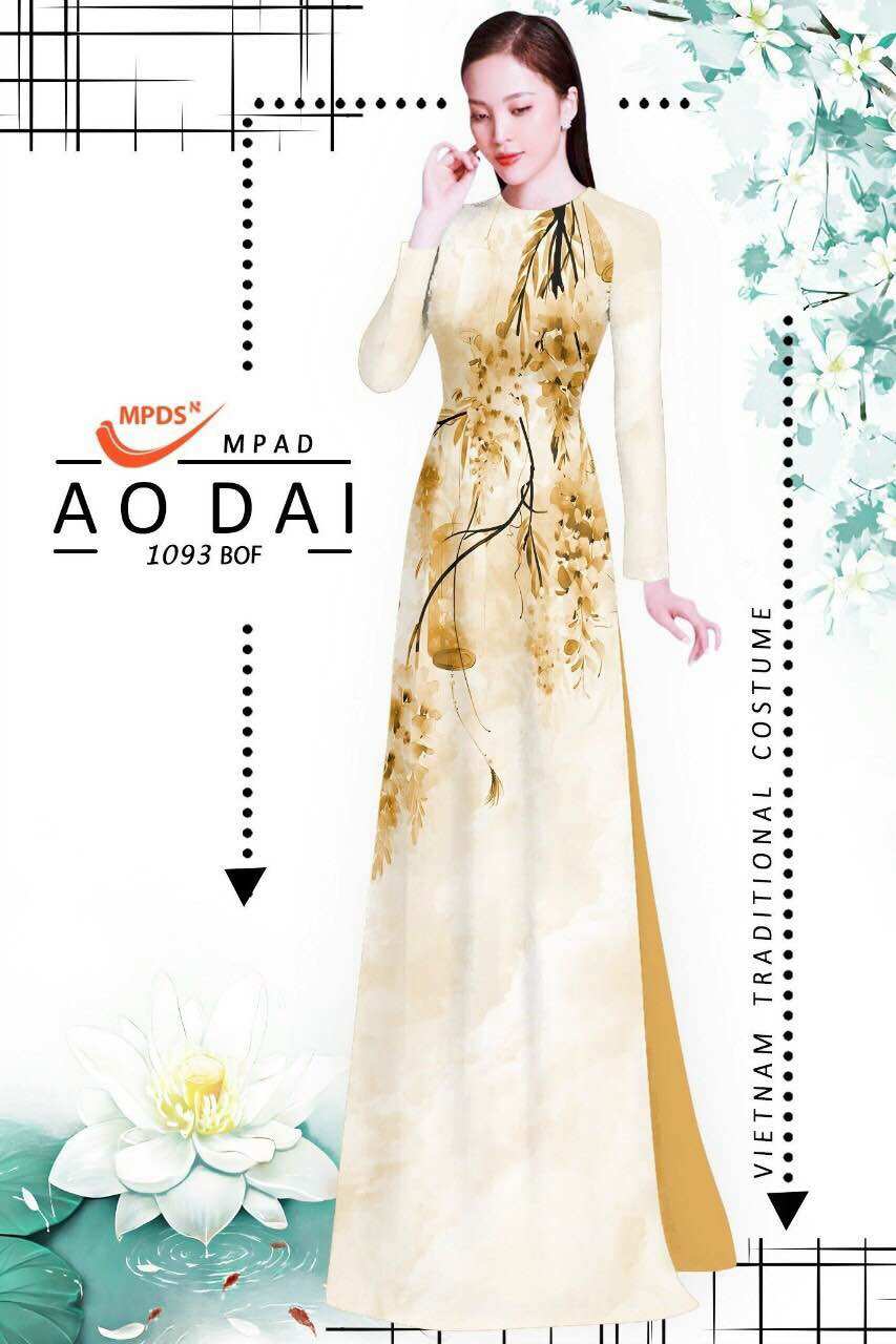 Vải áo dài in hoa 3D