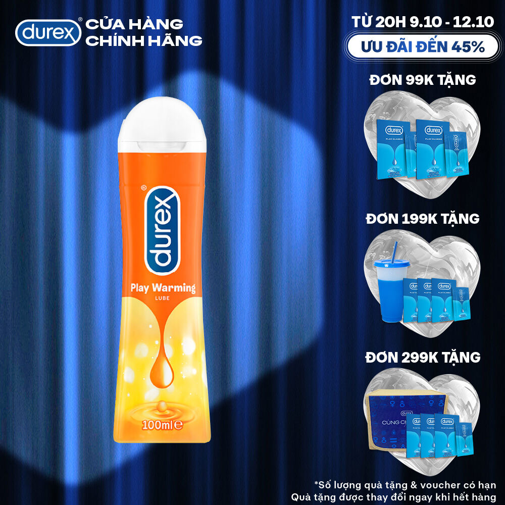 [TỪ 20H | 9-12.10 VOUCHER GIẢM THÊM 5%] Gel bôi trơn Durex Play Warming có chất làm ấm 100ml/chai