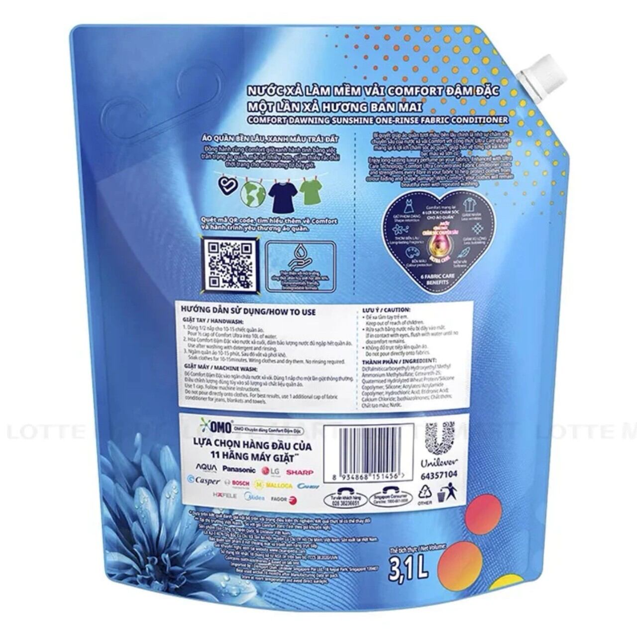 Nước xả vải comfort 3,1L