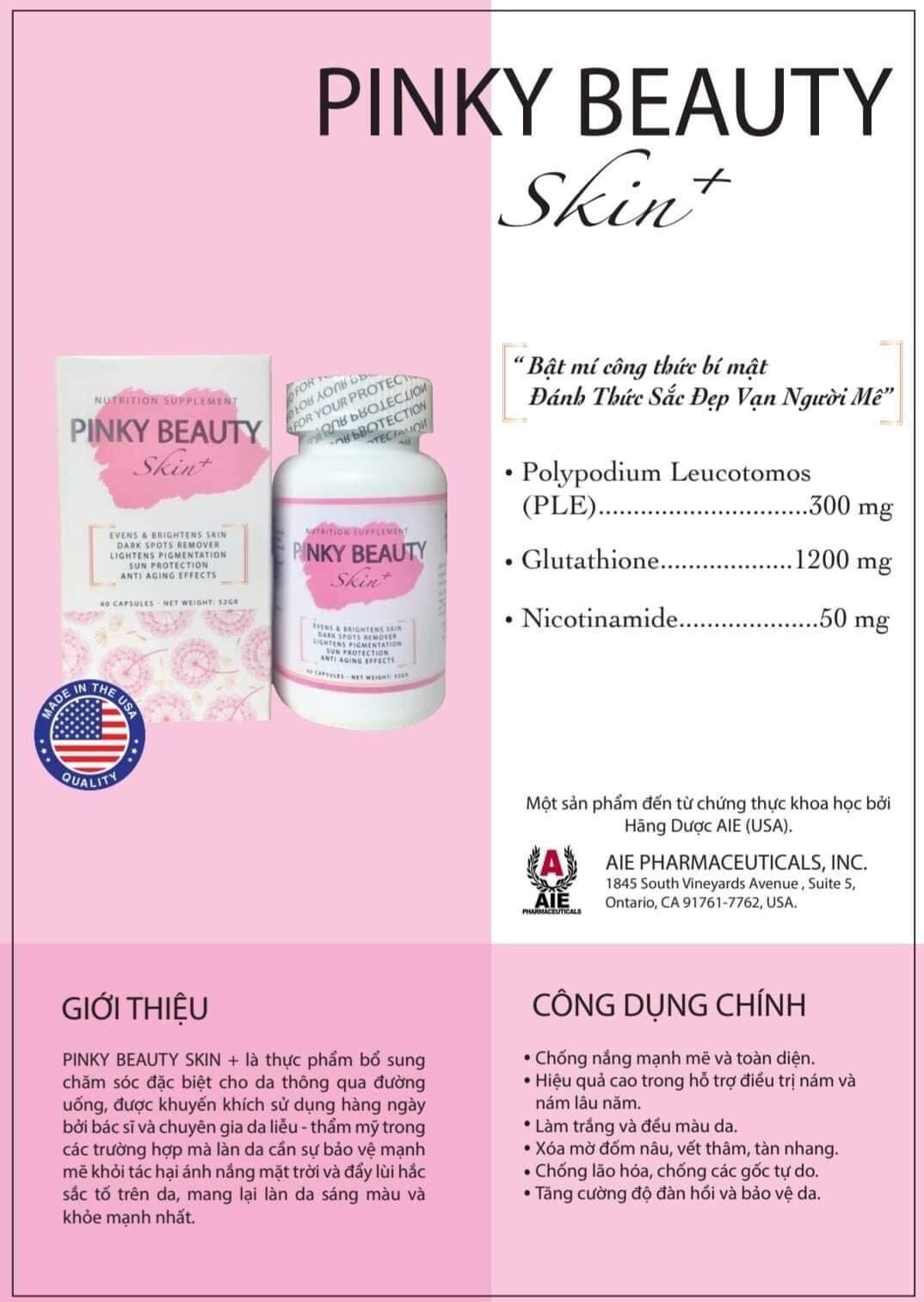 [Hcm]Viên Uống Chống Nắng Trắng Da Pinky Beauty