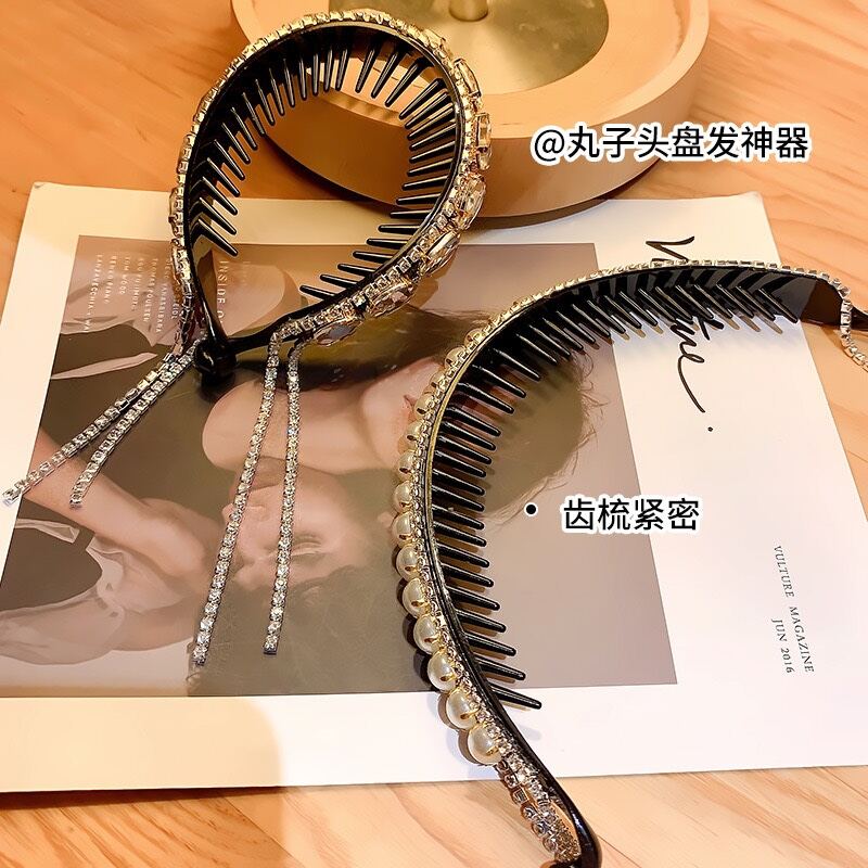 Kẹp búi tóc đính đá phong cách Hàn Quốc