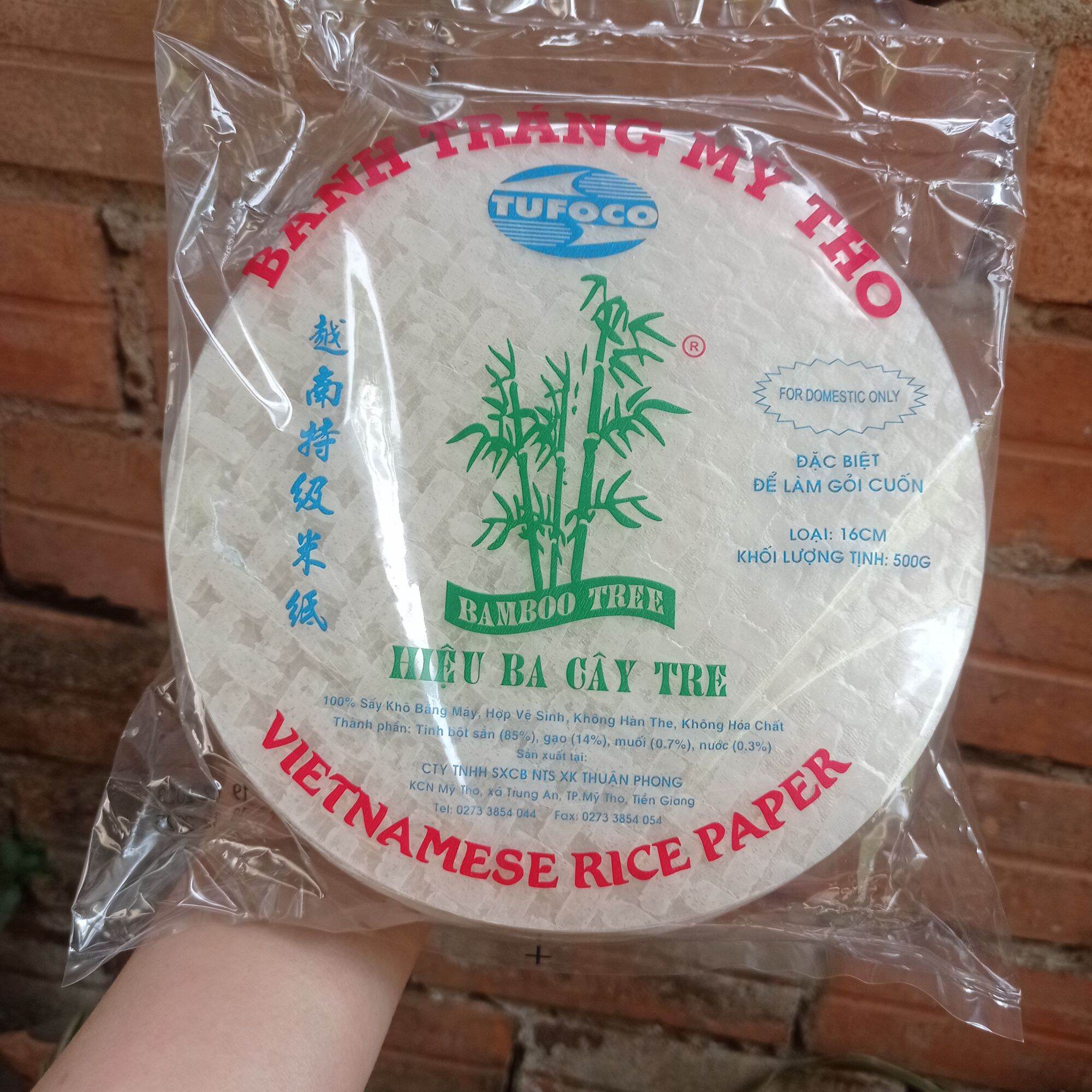 Bánh tráng mỹ tho ba cây tre loại 16 cm 500 gr