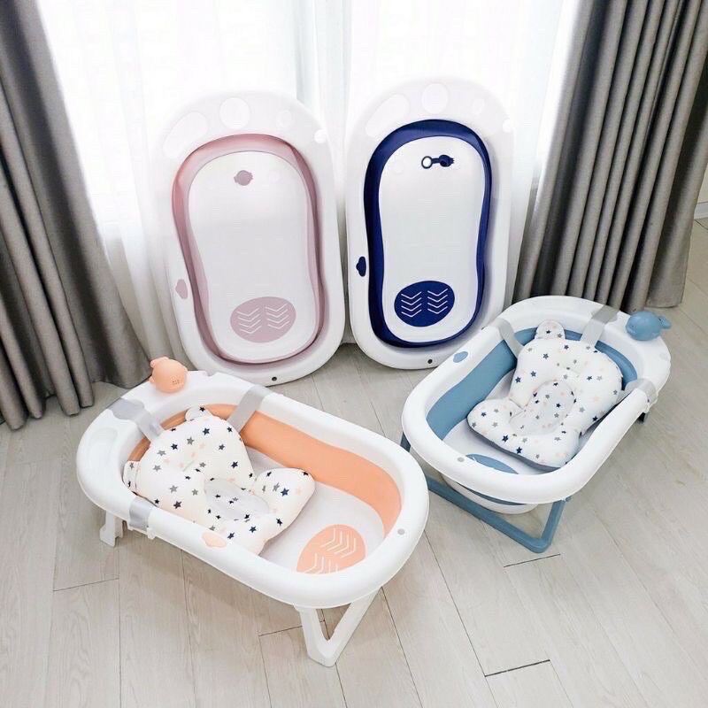 Hcmchậu tắm cho bé chậu tắm gấp gọn cho bé chậu tắm gấp gọn hanbei kèm - ảnh sản phẩm 1