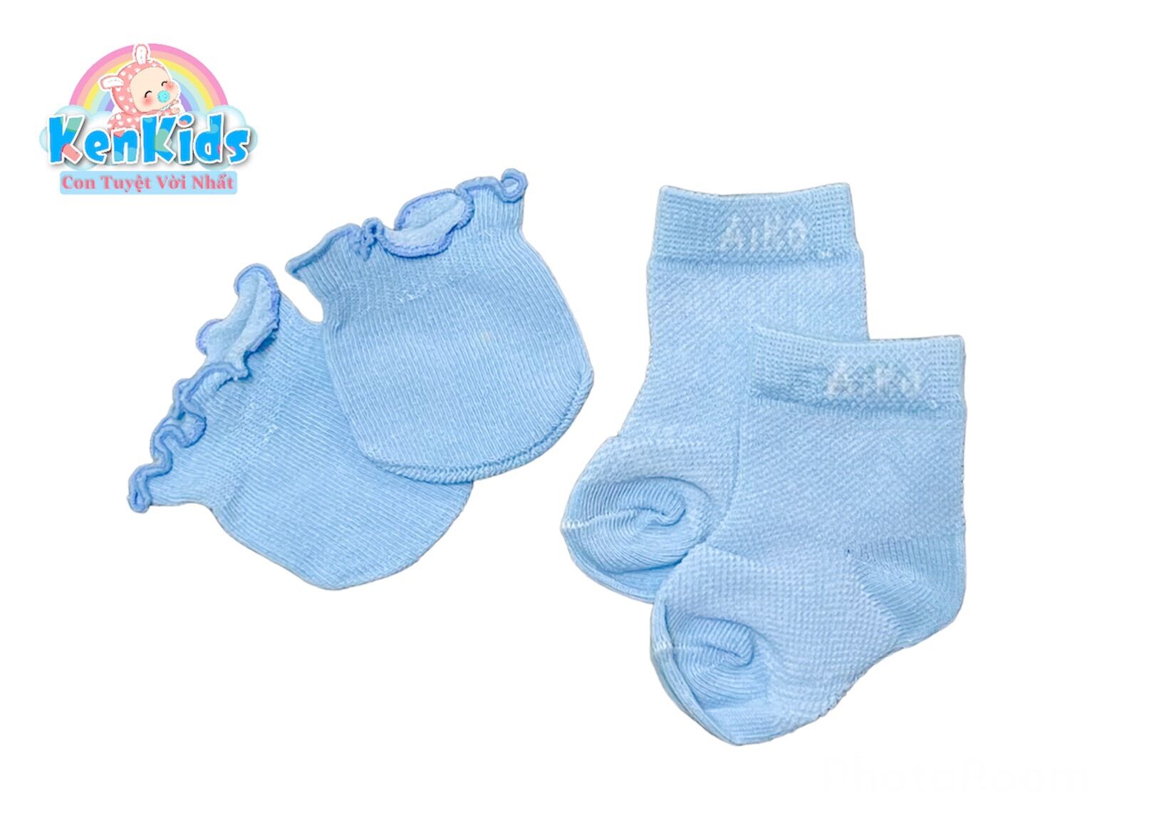 Set 2 Đôi bao tay chân len lưới cho bé sơ sinh AIKO