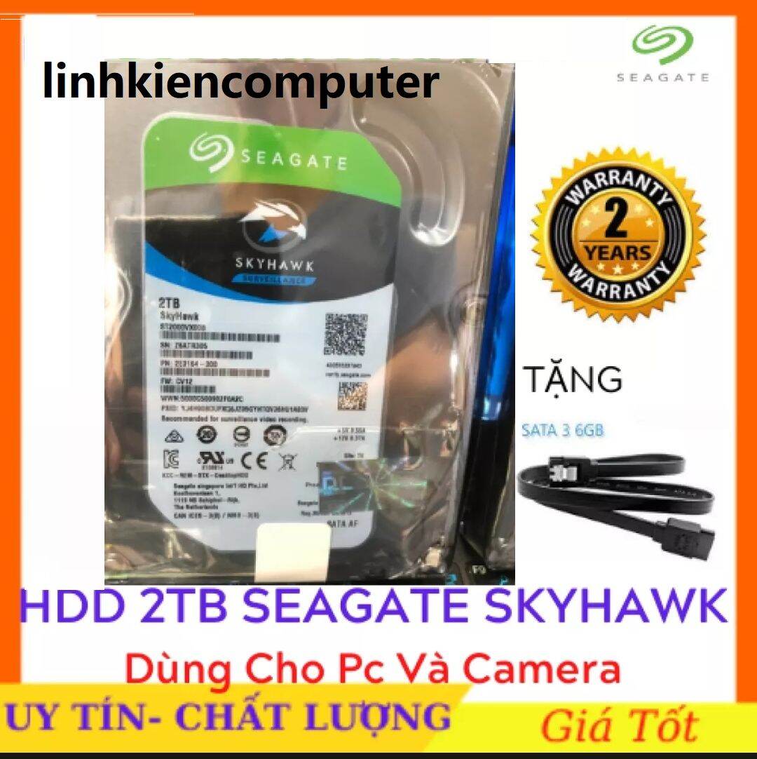 Bảng giá [HCM]Ổ Cứng HDD SEAGATE 2TB Skyhawk bh 2năm 1 đổi 1 Tặng cáp sata 3  zin Phong Vũ