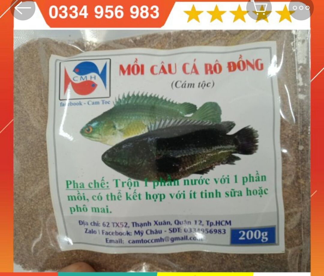 2 gói cám câu cá rô đồng gói 200gr