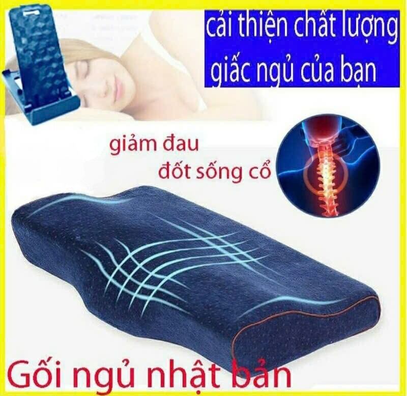 Gối Ngủ Nhật Bản Chống Mỏi Cổ - Gối Cao Su Non Giúp ngủ nhanh Giảm Đau mỏi vai gáy ngủ ngáy