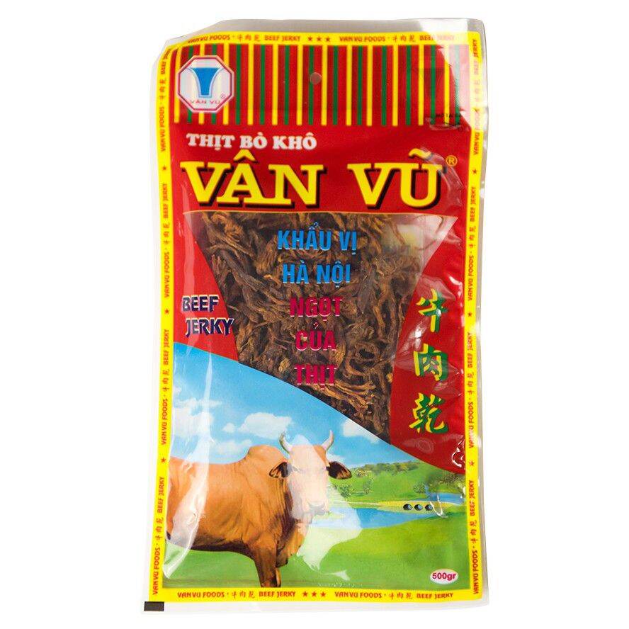 Thịt bò khô vân vũ loại 500g làm từ 100%thịt bò tươi cay ngon hấp dẫn