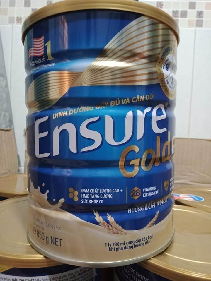 Sữa Ensure Gold Hương Lúa Mạch - Vani ít ngọt 850g (Date: 04/2024)