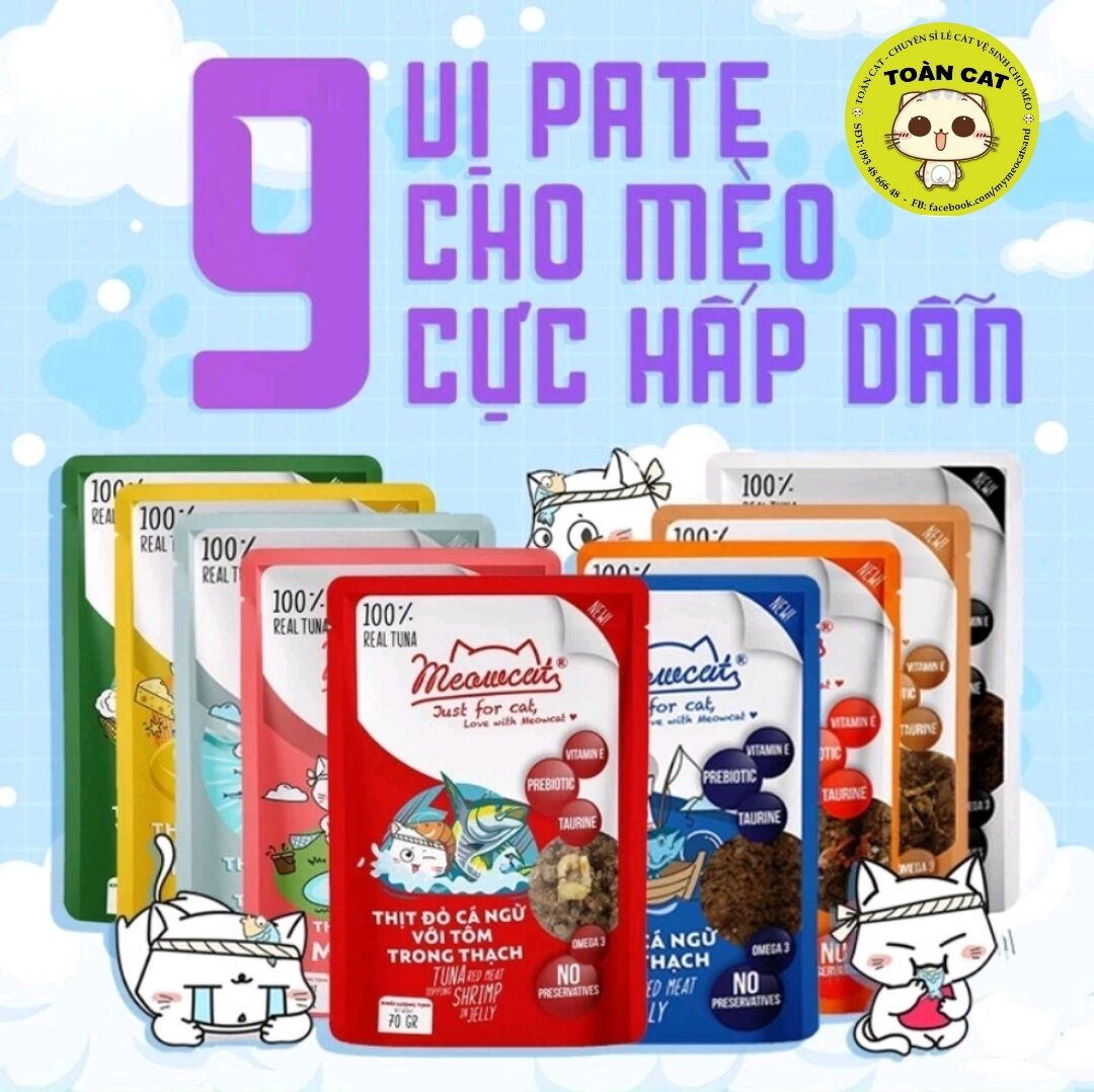 Pate meowcat 70g cho mèo 9 vị