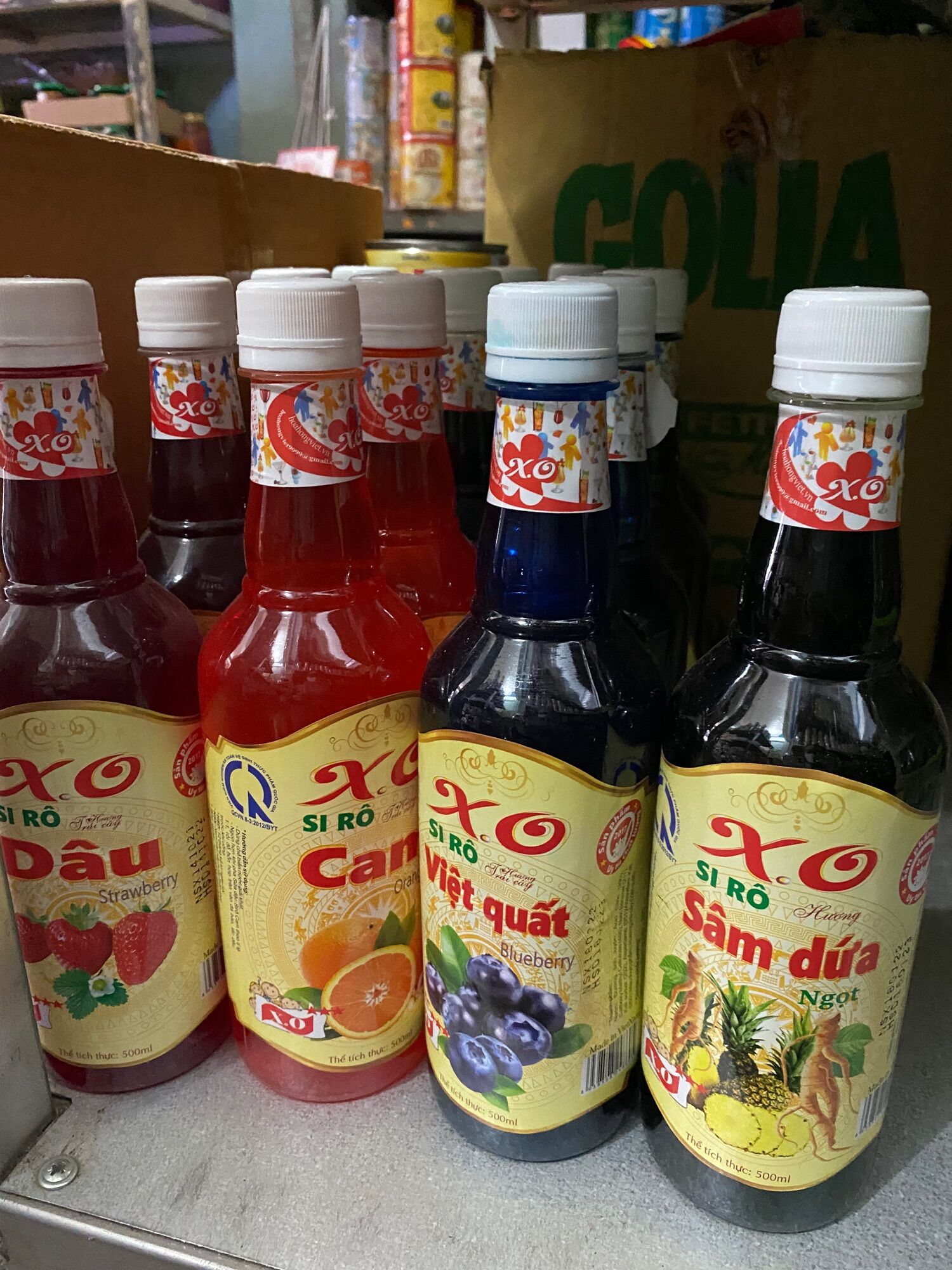 Siro xo các hương dâu/cam/việt quất/ sâm dứa 500ml