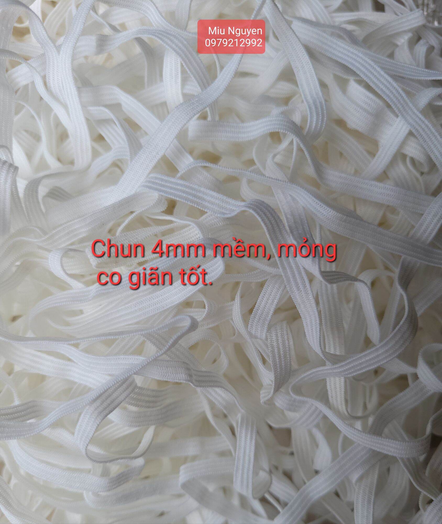 Chun 4mm mềm, mỏng, co giãn tốt