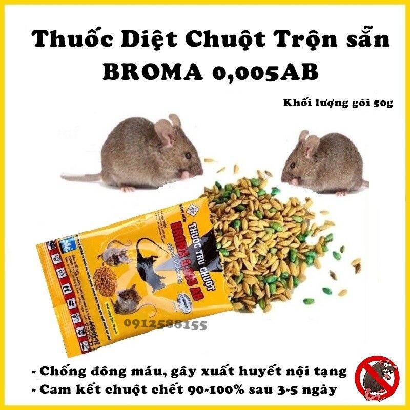  1 BỊCH 10 GÓI  Thuốc chuột Broma Vàng Sinh học Hiểu quả chất lượng cao 