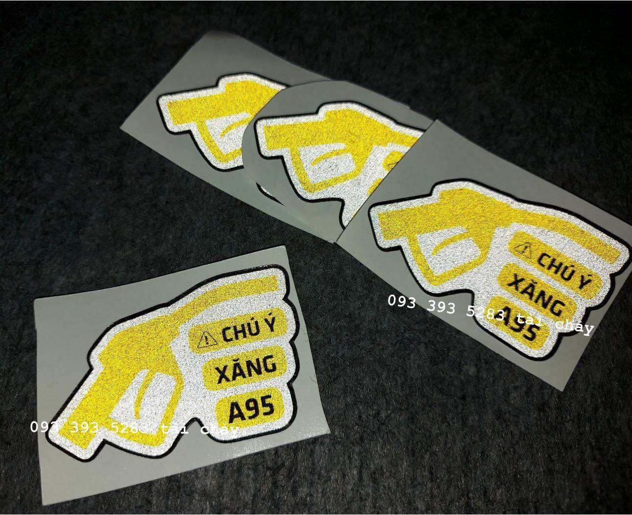 [ 1 MIÊNG ] TEM STICKER " VÒI XANG 95 " PHẢN QUANG DÁN TRANG TRÍ XE