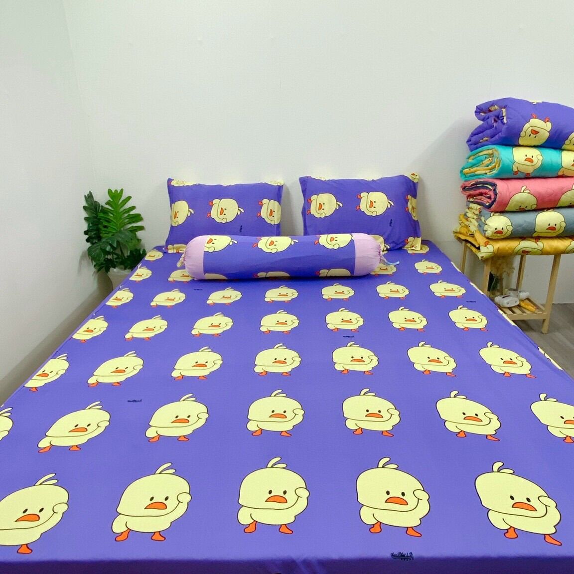 Bộ ga trải giường 4 món drap áo gối THUN LẠNH HÀN QUỐC