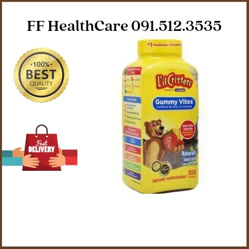 Kẹo dẻo bổ sung vitamin cho bé l'il critters gummy vites 300 viên