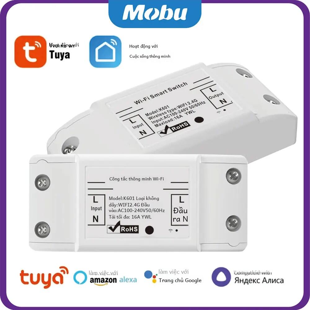 Công tắc đèn thông minh Mobu Wifi 16a Điều khiển gia đình không dây tự làm Tương thích với ứng dụng cuộc sống thông minh Tuya Google Home Alexa để tự động hóa dễ dàng