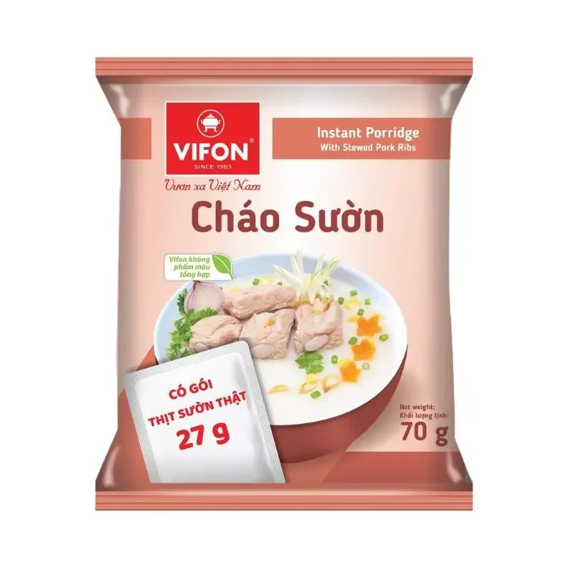 Gói cháo sườn có gói thịt sườn thật vifon