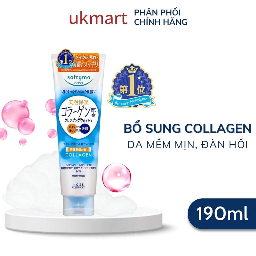 Sữa rửa mặt Kose Softymo Nhật Bản 190g