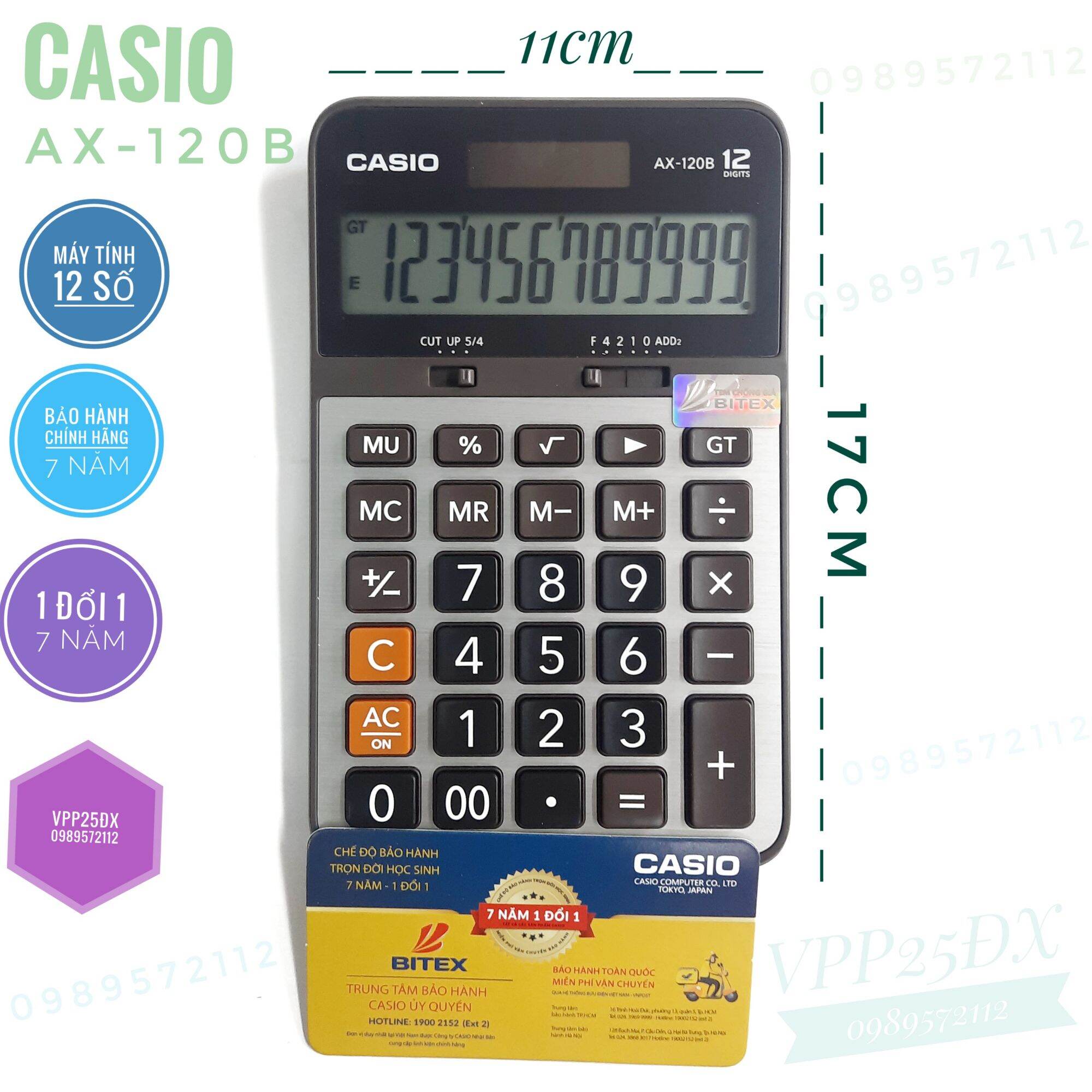 Máy tính casio 12 số ax-120b chính hãng .