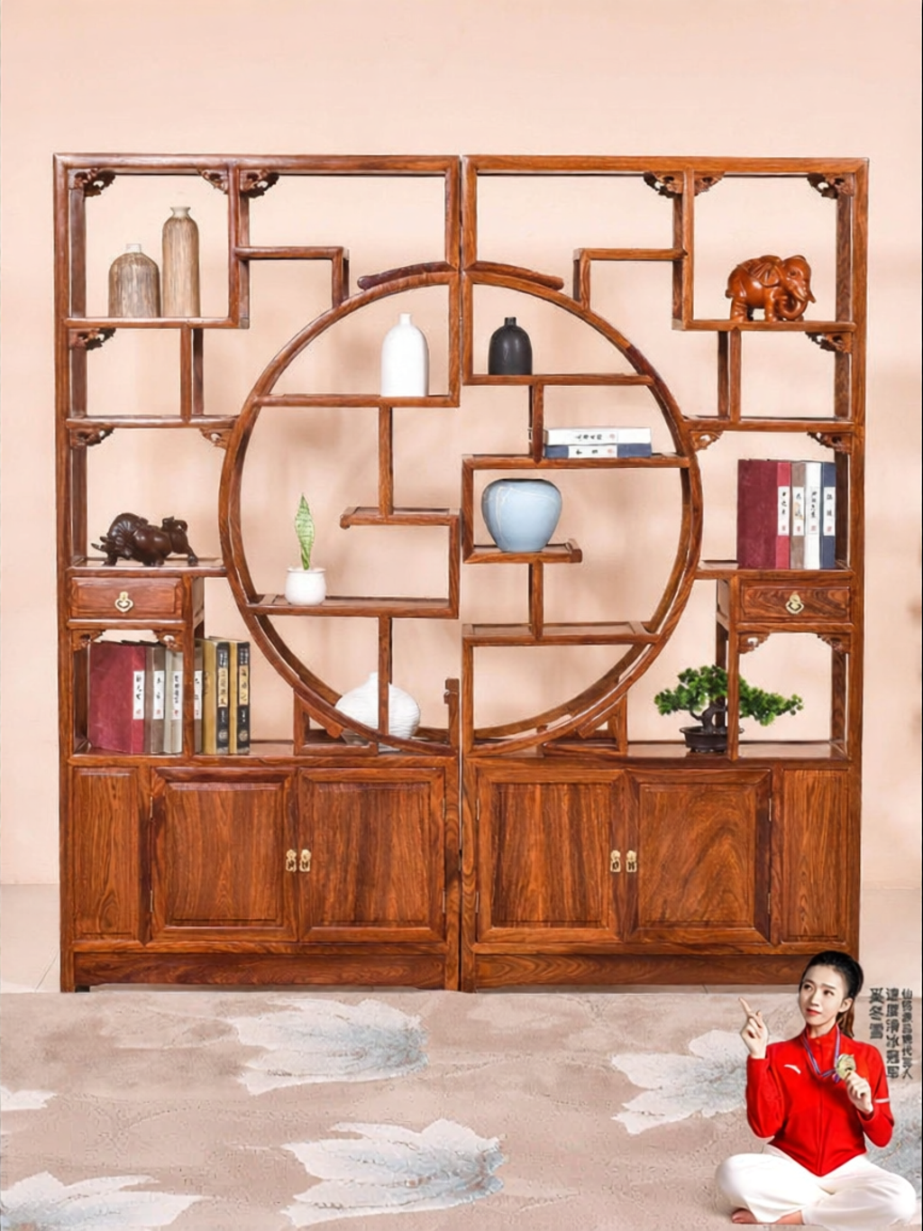 XIANMINGYUAN | Chinese Style Solid Wood Boogie Shelf Giá 22,808,000 Đồng*Miễn phí vận chuyển
