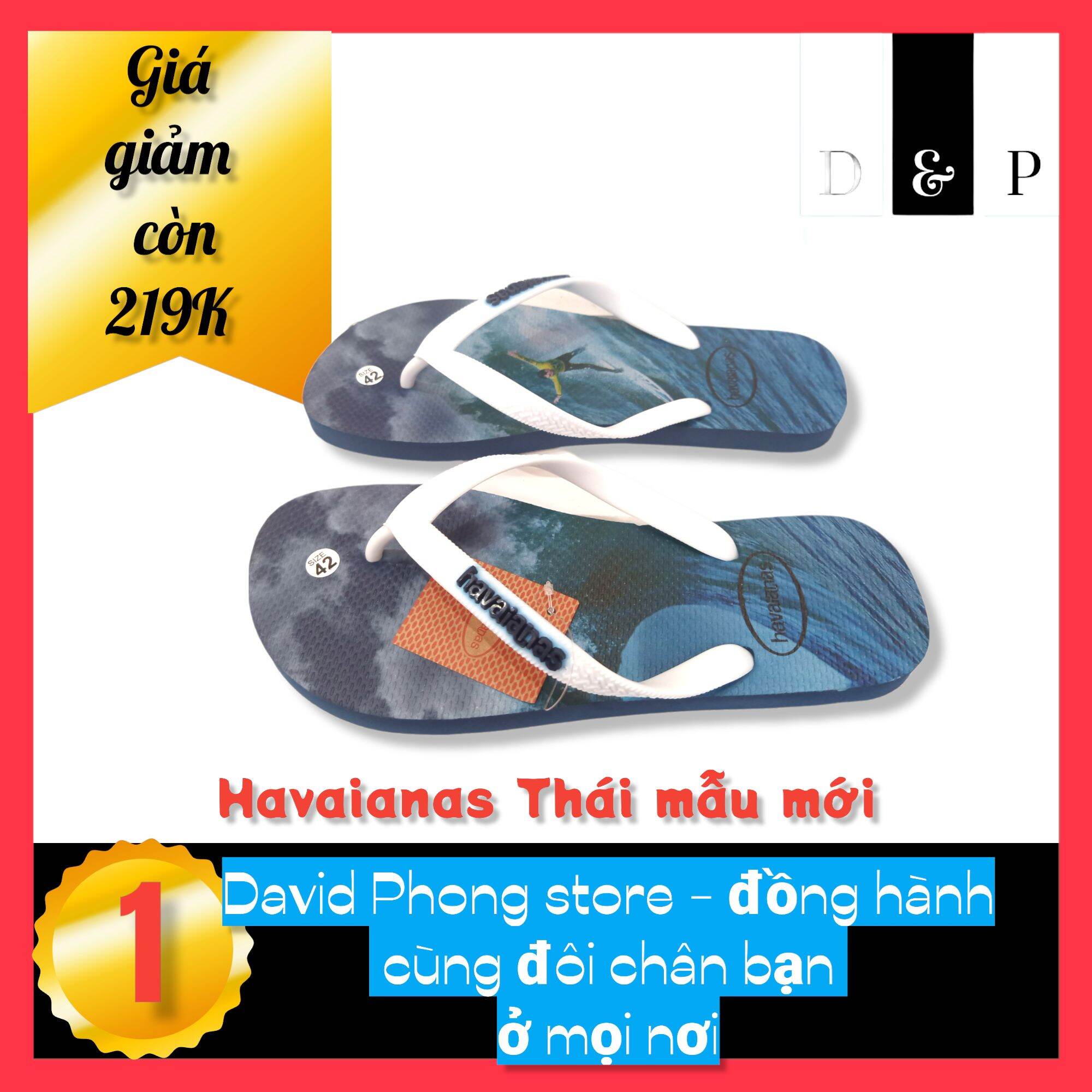 havaianas xỏ ngón kẹp êm nhẹ chắc bền đẹp sang đế cao su không trơn đi biển dp073