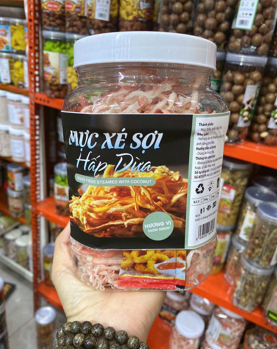 Mực xé sợi hấp dừa, Mực hấp nước dừa