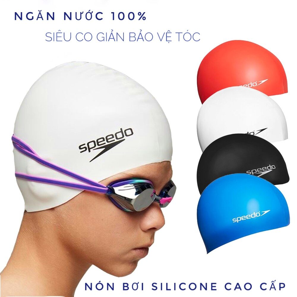 Nón bơi - mũ bơi cao cấp speedo/ phoenix/ conquest trẻ em người lớn siêu co giãn nhiều màu sắc