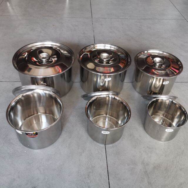 Hủ/ thố inox đựng gia vị, đựng thức ăn đủ size
