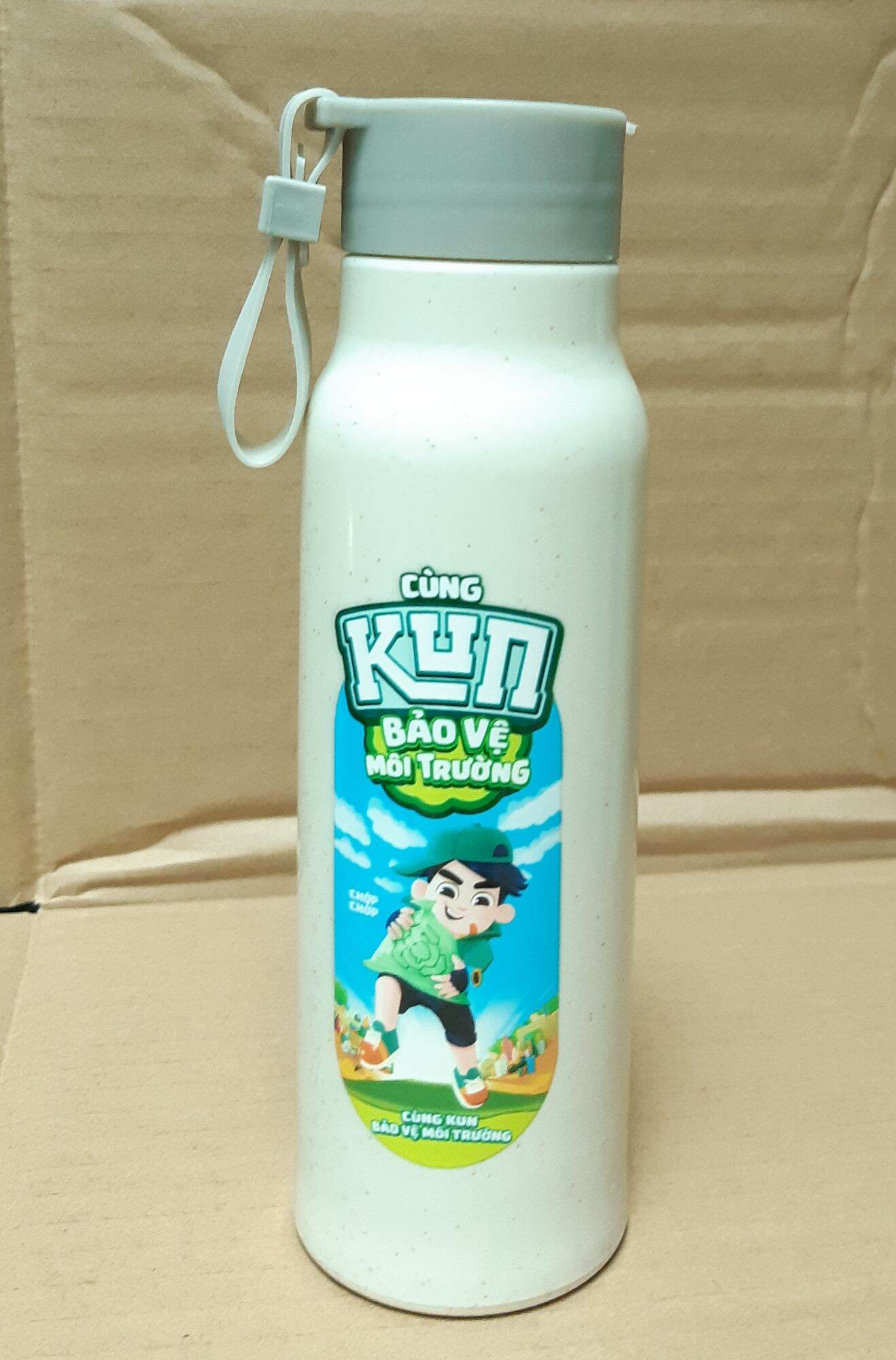 Bình Nước Thủy Tinh Bọc Lúa Mạch 💥KUN 💥350ml