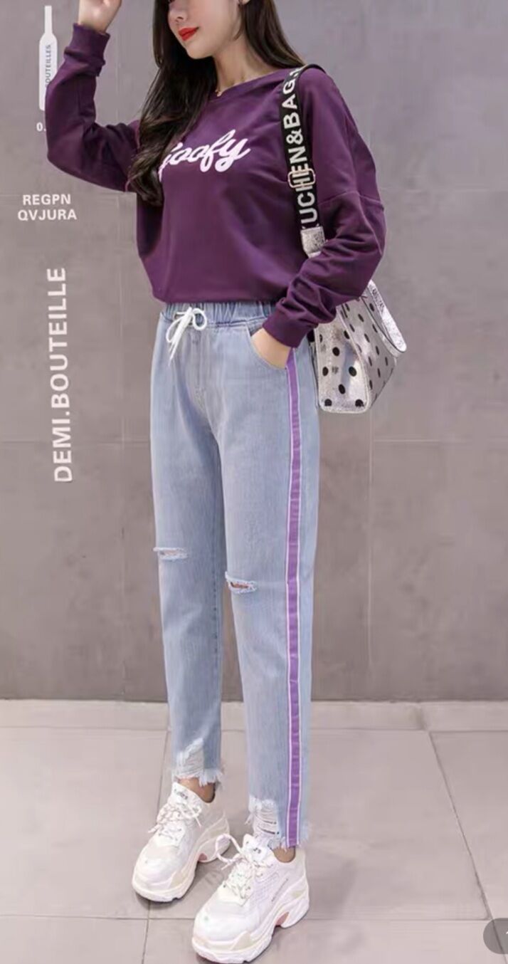 QUẦN JEAN BAGGY MÀU XANH ( Eo 70  , Mông 88 )