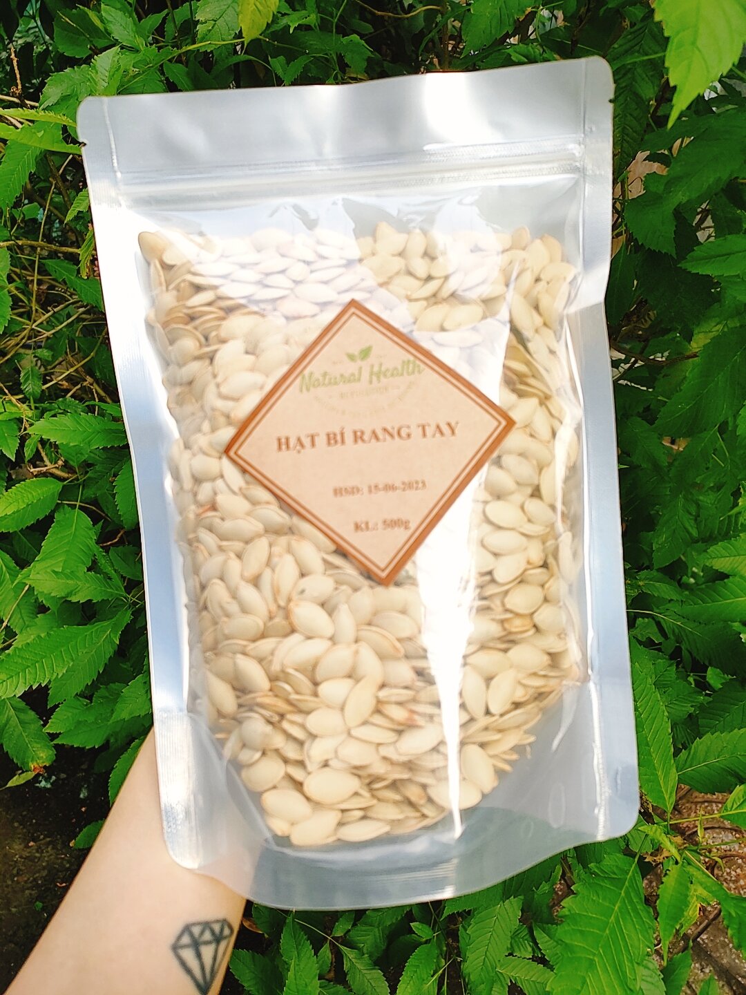 Hạt Bí Rang Tay Túi 500gr