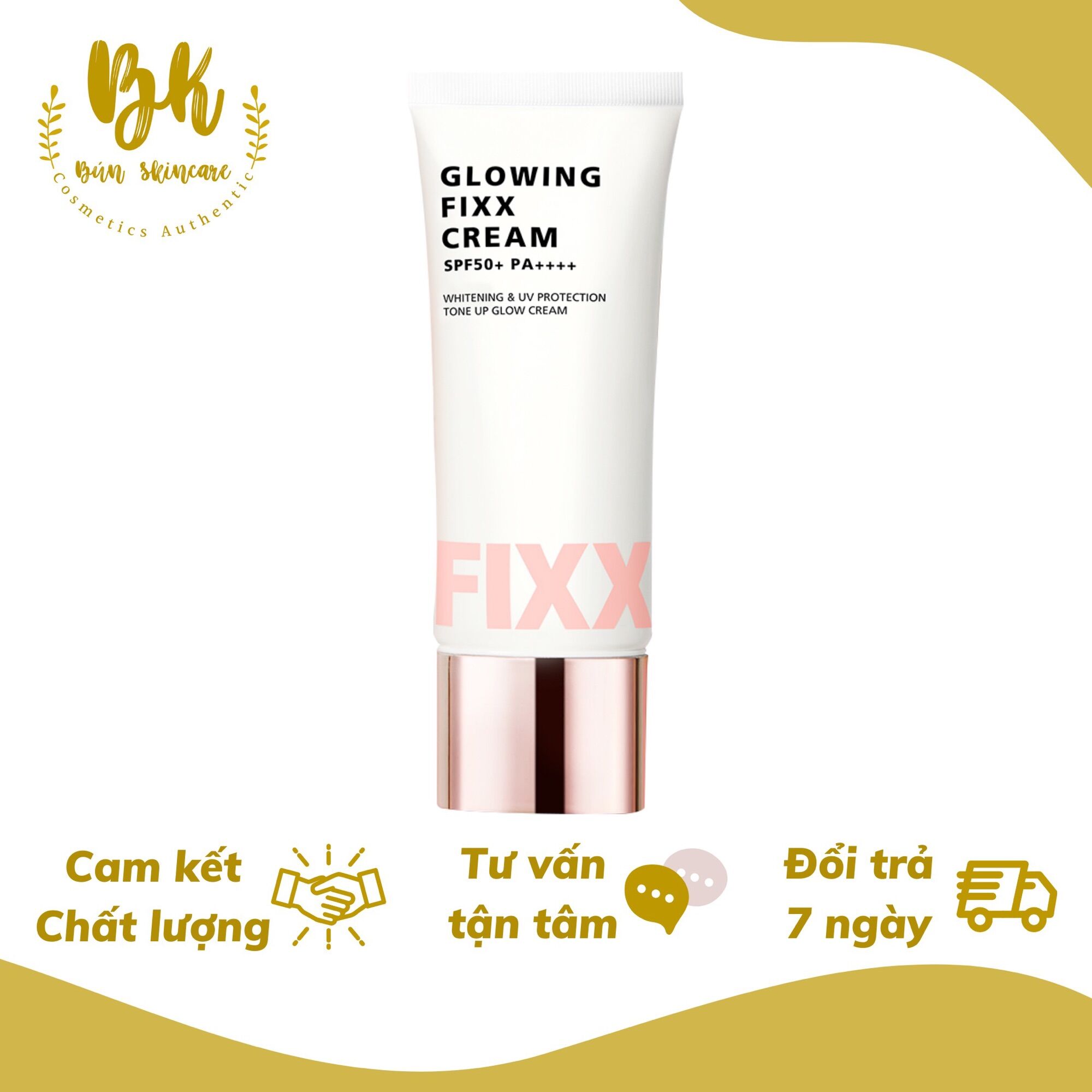Kem chống nắng dưỡng trắng nâng tone so’natural glowing fixx cream spf50+ pa++++