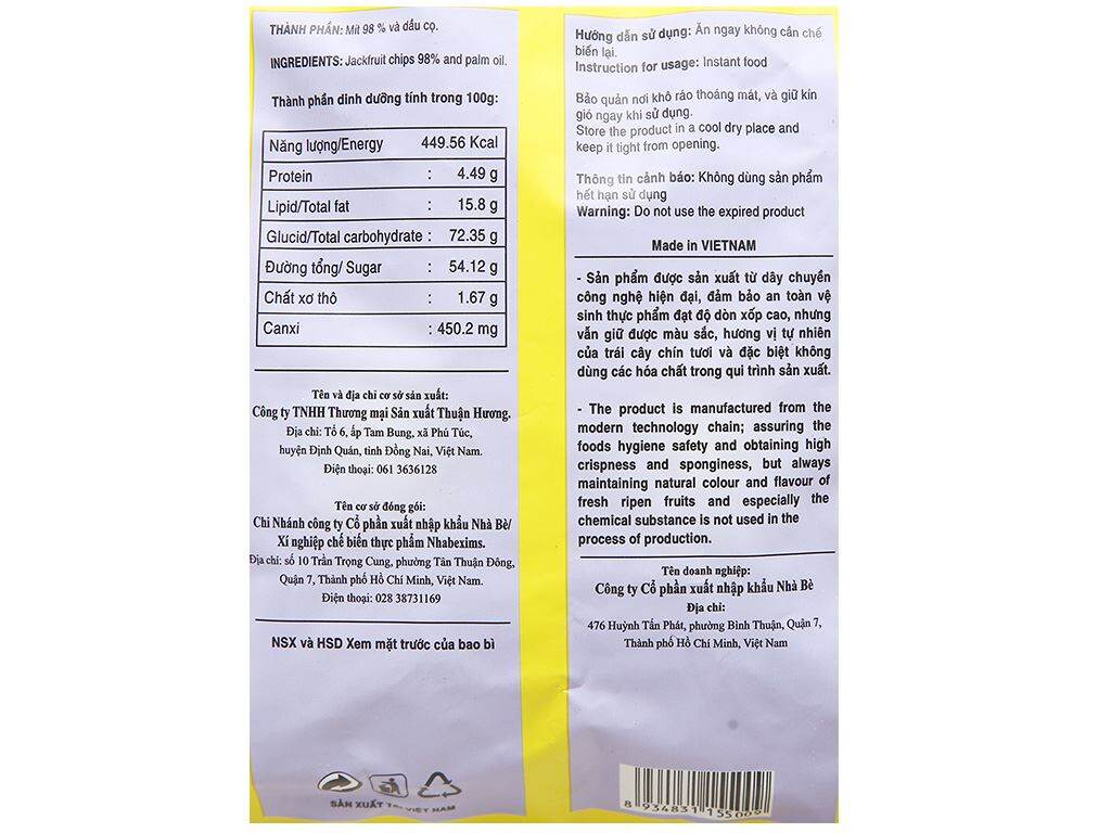 Mít sấy Nhabexims gói 100g