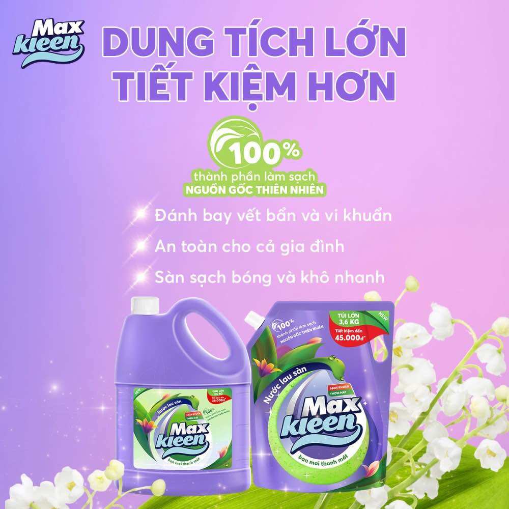 Can nước lau sàn Maxkleen (3,6kg)