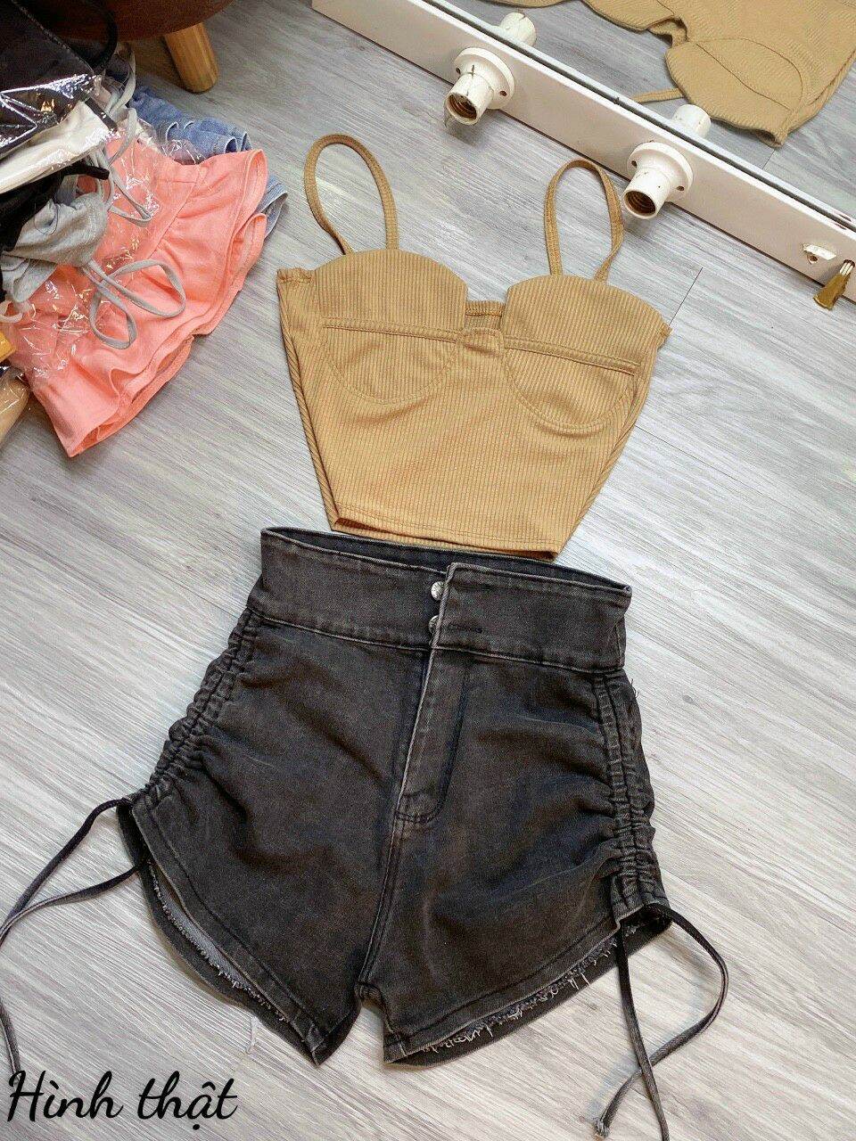 Sọt đùi jean rút 2 bên xịn